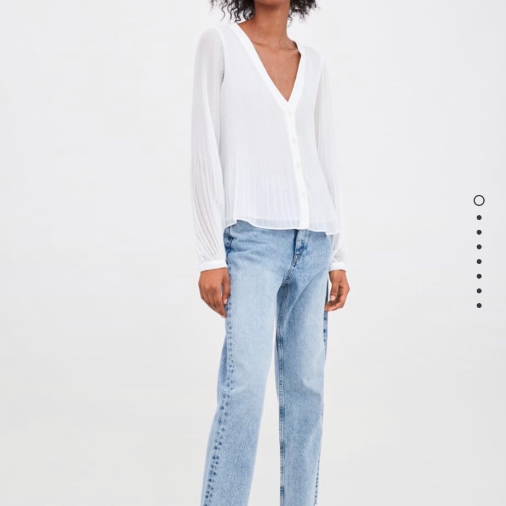 Zara white pleated top